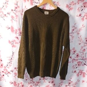 L.L. Bean Forest Green Crewneck Sweater Classic Knit